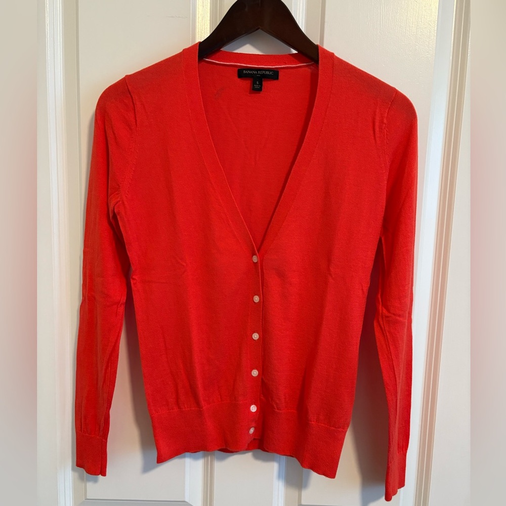 Banana Republic Women's Orange Cardigan Sweater